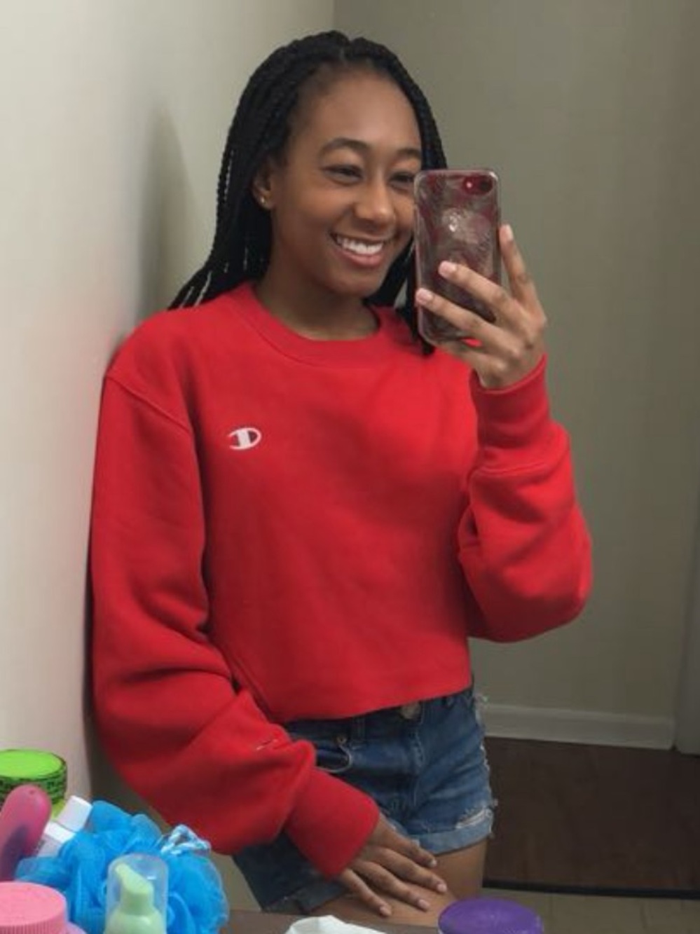 Champion Women's Red Crewneck